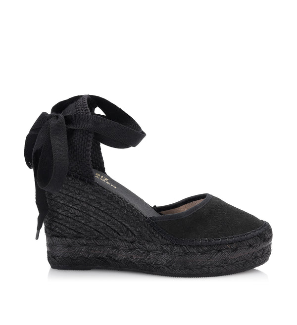 Shoe Biz Frey Tie 7 Espadrilla Black / Black