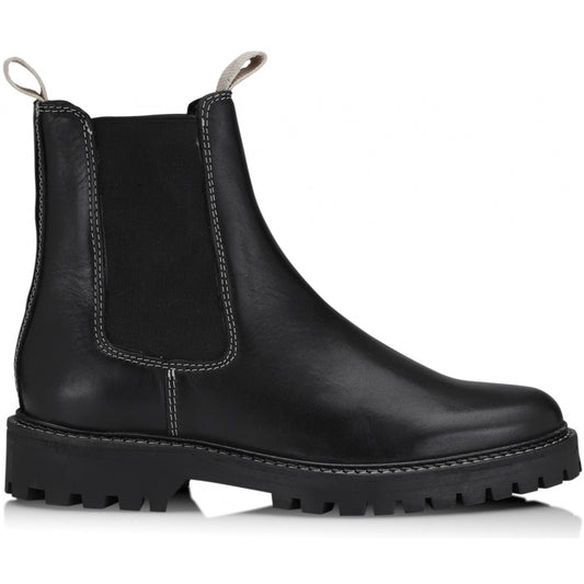 Shoe Biz Nilou Short Boot Black w. sand stitching