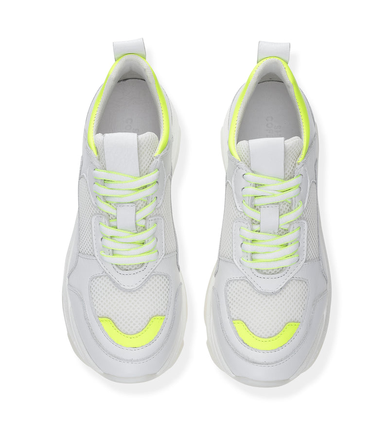 Shoe Biz Rad Sneaker White / Neon Yellow