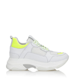 Shoe Biz Rad Sneaker White / Neon Yellow