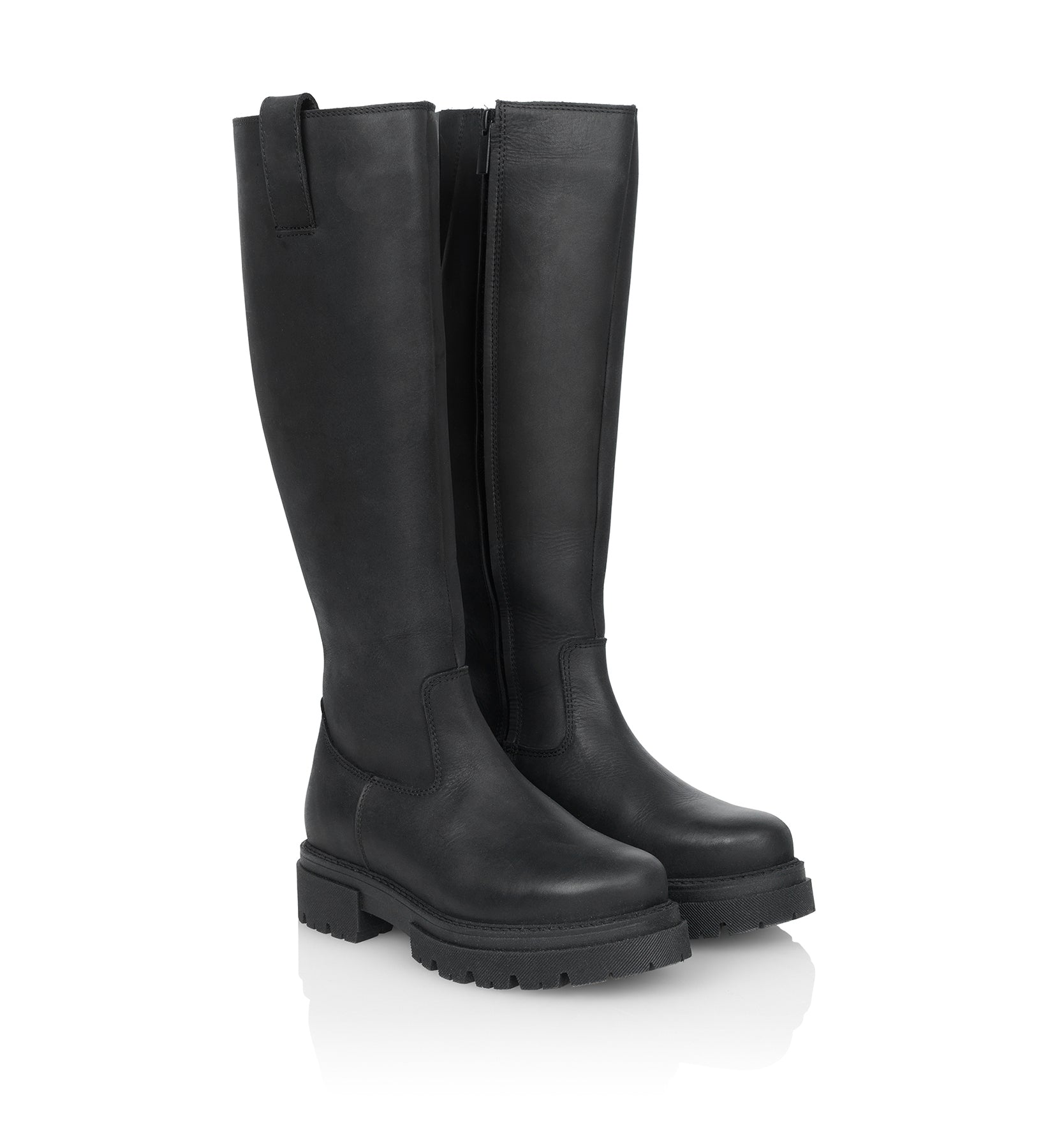 Shoe Biz Skin Vaca Alfa Long Boot Black