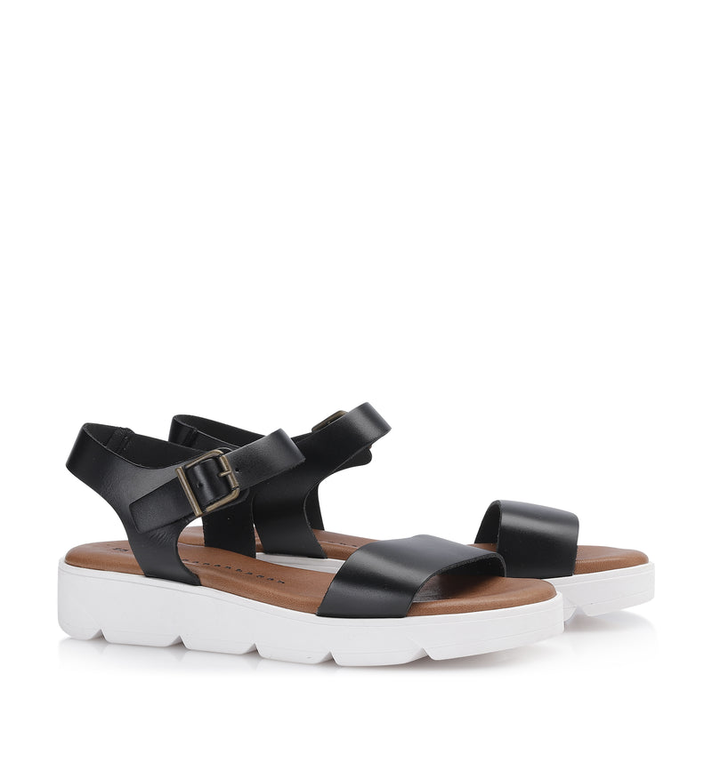 Shoe Biz Tito Vaqueta Sandal - Soft Black