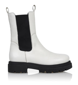 Shoe Biz Prima Short Boot White / Black
